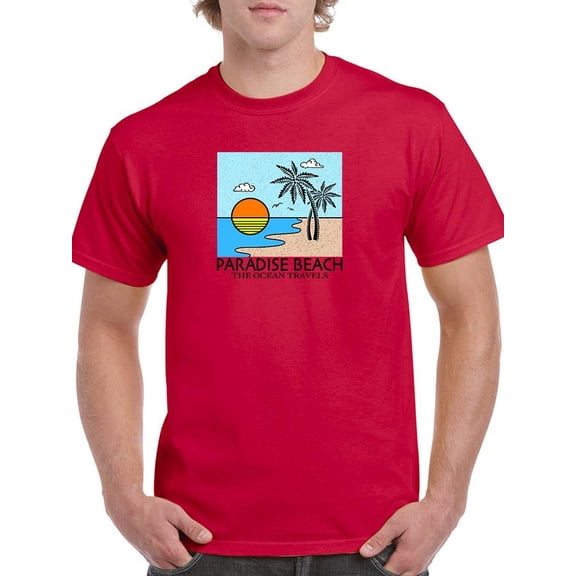 Paradise Beach Ocean Travels T-Shirt Men -Image by Shutterstock, Male 3X-Large
