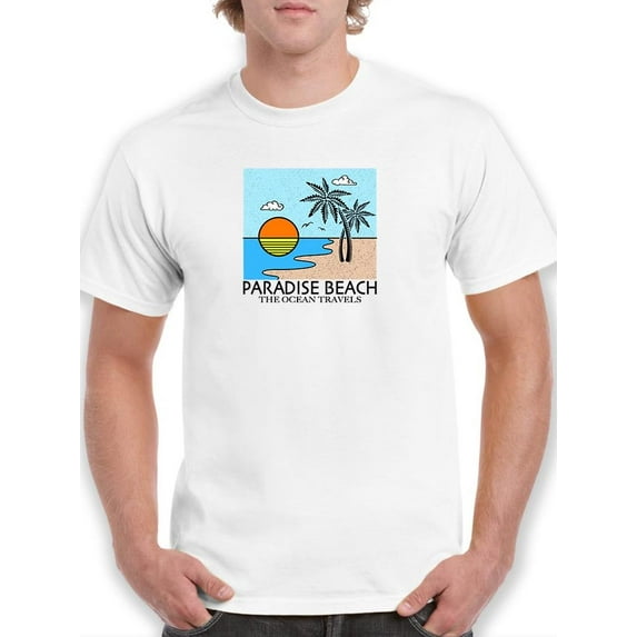 Paradise Beach Ocean Travels T-Shirt Men -Image by Shutterstock, Male Small