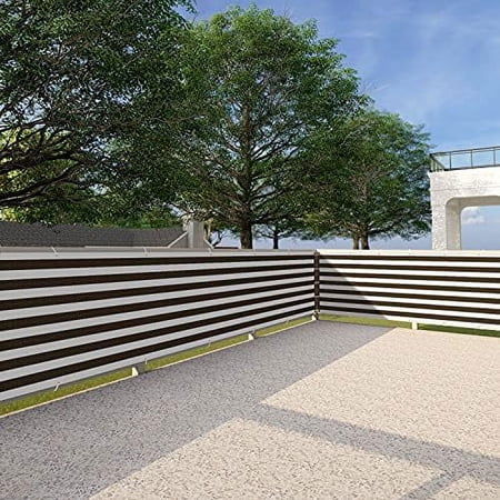 Paradise Brown White 35" In X 28'Ft Deluxe Outdoor Privacy Screen Net Mesh For Deck, Balcony Or Swimming Pool Privacy Screen Fence Apartments Railing Cover Windscreen Backyard