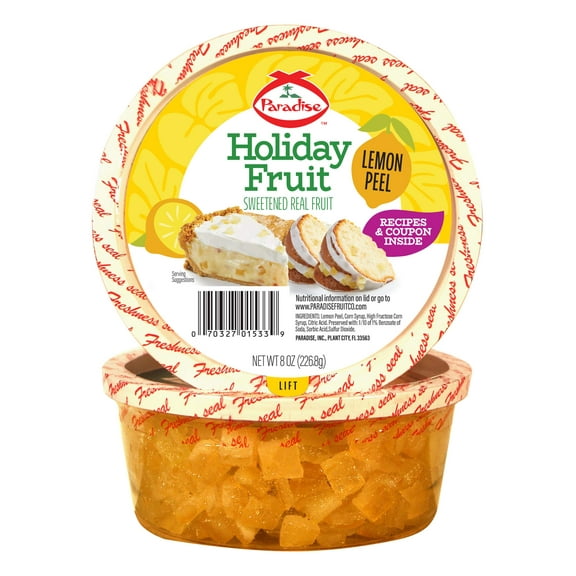 Paradise Diced Lemon Peel, 8 MDA05Ounce (Pack of 1)