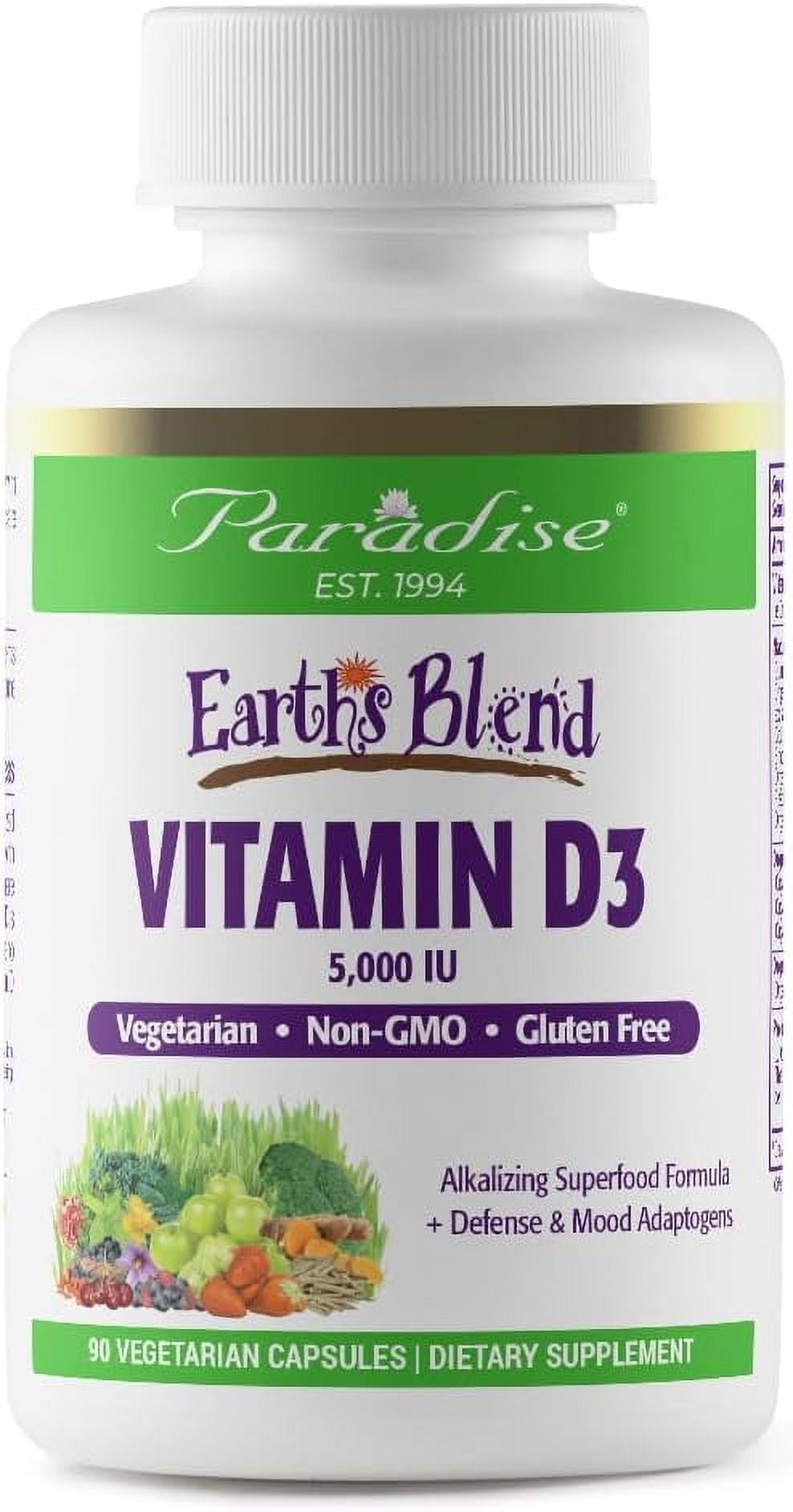 Paradise Earth's Blend Vitamin D3 5,000 IUs, Gluten Free, Non GMO