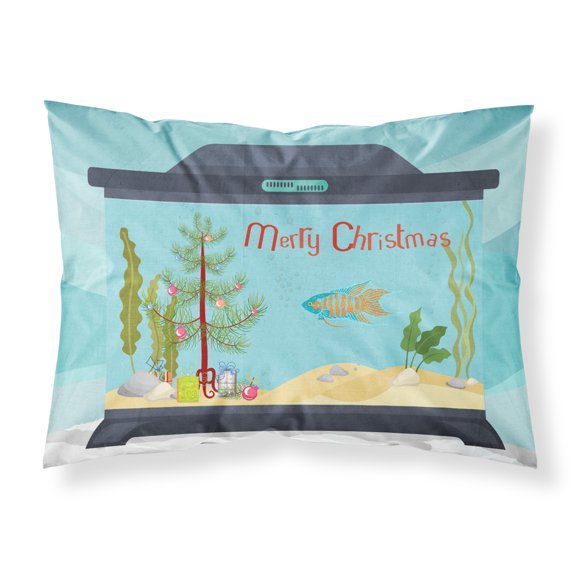 Paradise Fish Merry Christmas Fabric Standard Pillowcase CK4530PILLOWCASE