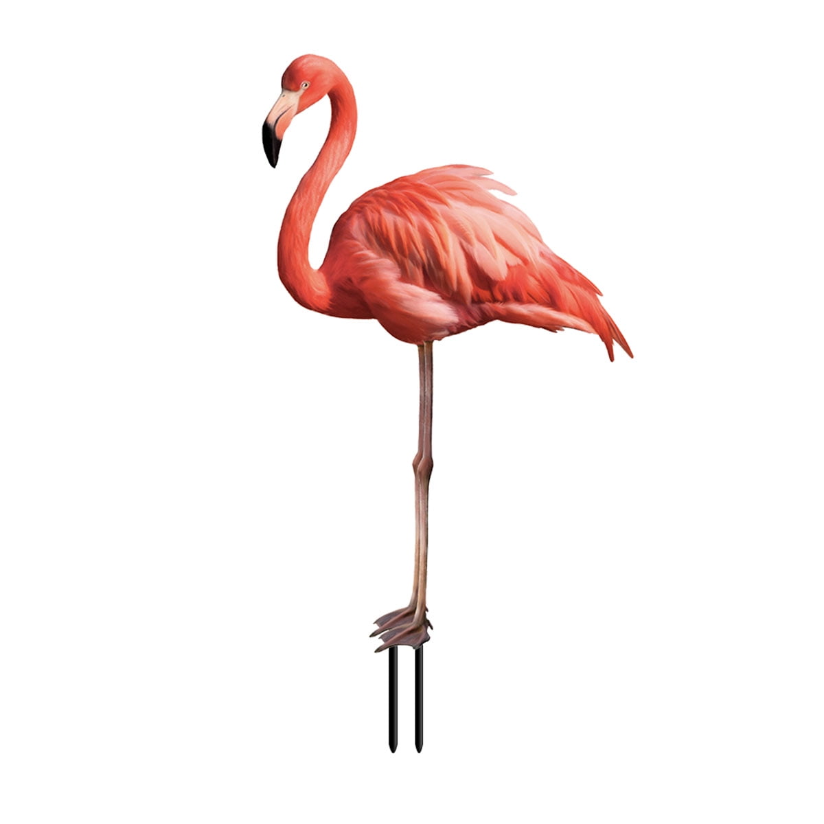 Paradise Flamingo Red Metal Freestanding Lawn Art 32.5" x 17.5"
