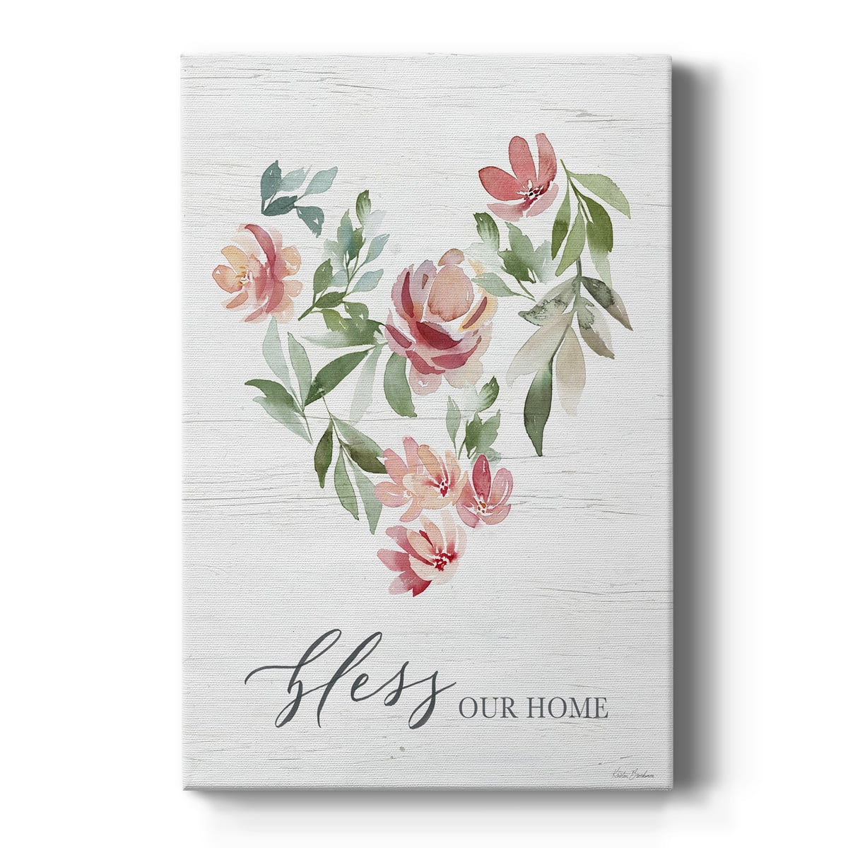 Paradise Floral Heart Premium Gallery Wrapped Canvas - Ready to Hang
