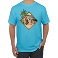 thumbnail image 1 of Paradise Found Beach Chilling Pop Culture Men's Graphic T-Shirt, Light Turquoise, 3XL, 1 of 3