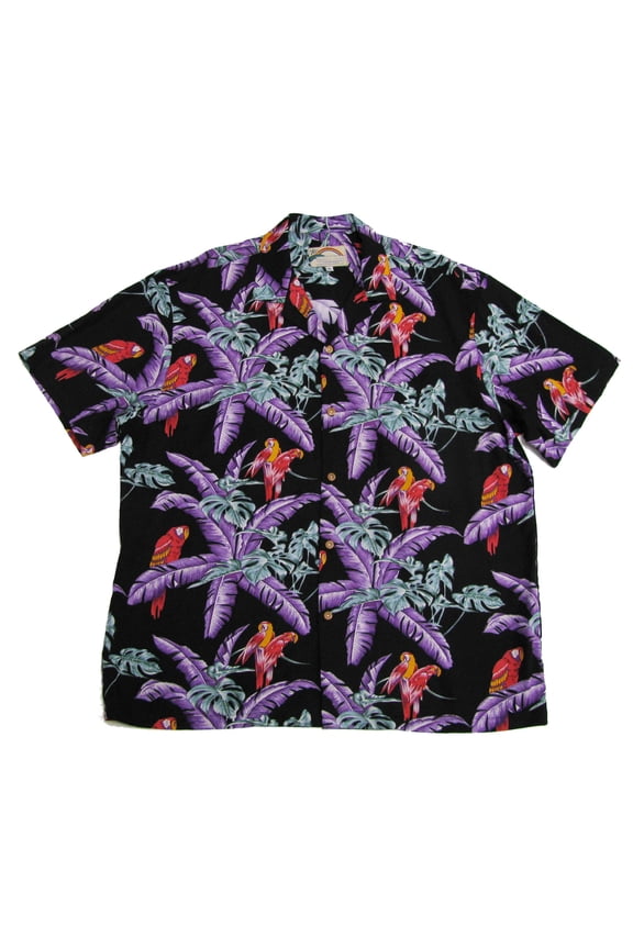 Mens Jungle Bird Tom Selleck Magnum PI Rayon Shirt Black 4X