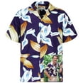 thumbnail image 1 of Paradise Found Mens Jungle Bird Tom Selleck Magnum PI Rayon Shirt (Calla Lily Purple, Large), 1 of 7