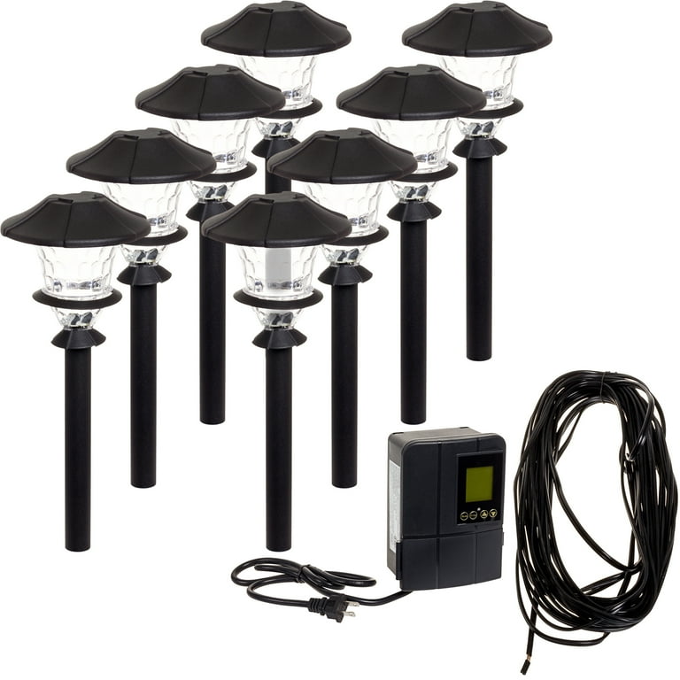 Paradise GL33999 Low Voltage Cast Aluminum 1W Path Light Set Black