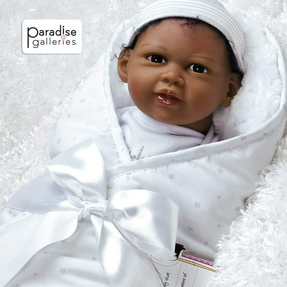Paradise Galleries  Baby Bundles Collections, Jannie de Lange - Sculptor and Artist Designer Doll Collection,  19" African American Doll, Special Birthday Gift, Ages 3+ - Reaching For The Stars