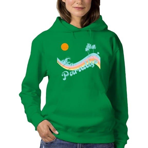 Paradise Groovy Wave Banner Hoodie Women -Image by Shutterstock, Female x-Large