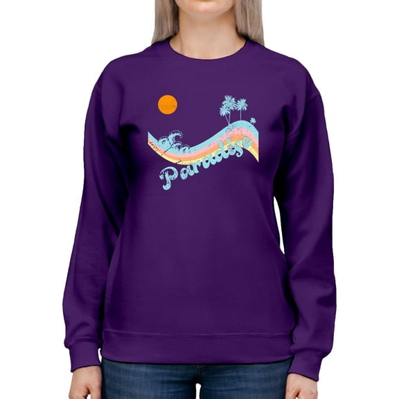 Paradise Groovy Wave Banner Sweatshirt Women -Image by Shutterstock, Female 5X-Large