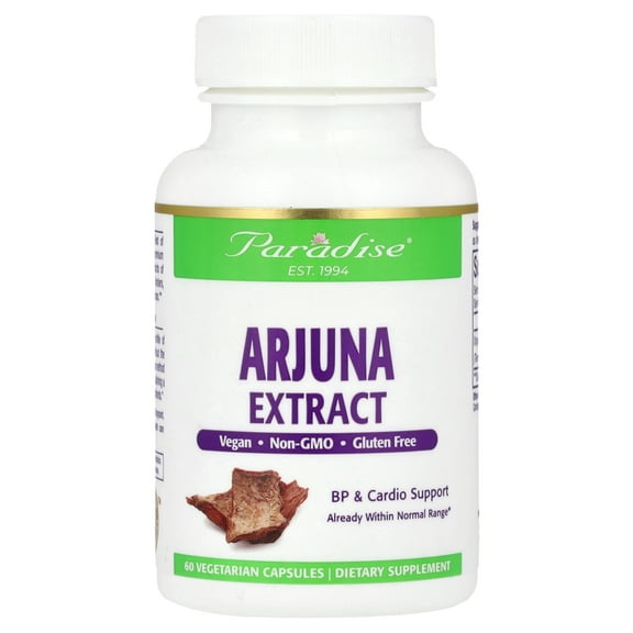 Paradise Herbs Arjuna Extract, 60 Vegetarian Capsules (250 mg per Capsule)