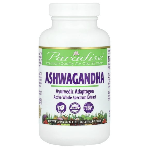 Paradise Herbs Ashwagandha, 250 mg, 180 Vegetarian Capsules