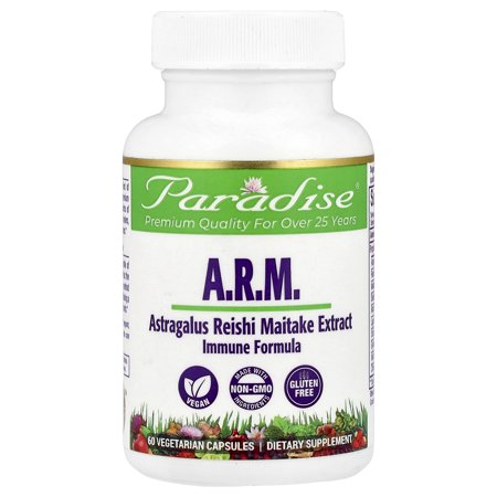 Paradise Herbs A.R.M. Astragalus, Reishi, Maitake Extract, 60 Vegetarian Capsules