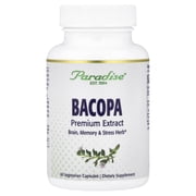 Paradise Herbs Bacopa, 60 Vegetarian Capsules 250 mg per Capsule