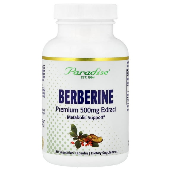 Paradise Herbs Berberine, 500 mg, 180 Vegetarian Capsules