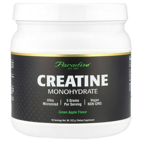 Paradise Herbs Creatine Monohydrate, Green Apple, 522 g