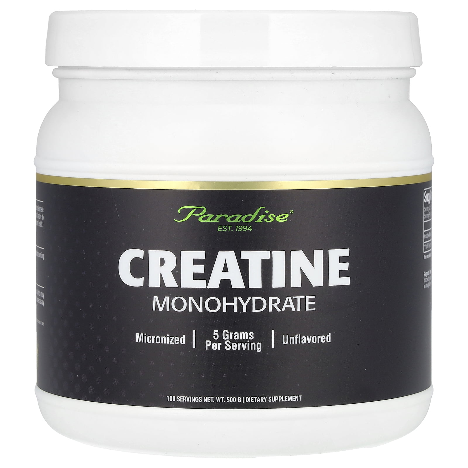 Paradise Herbs Creatine Monohydrate, Unflavored, 500 g