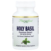 Paradise Herbs Holy Basil, 60 Vegetarian Capsules 250 mg per Capsule