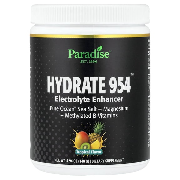 Paradise Herbs Hydrate 954, Electrolyte Enhancer, Tropical, 4.94 oz (140 g)