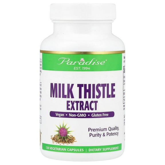 Paradise Herbs Milk Thistle Extract, 120 Vegetarian Capsules (250 mg per Capsule)