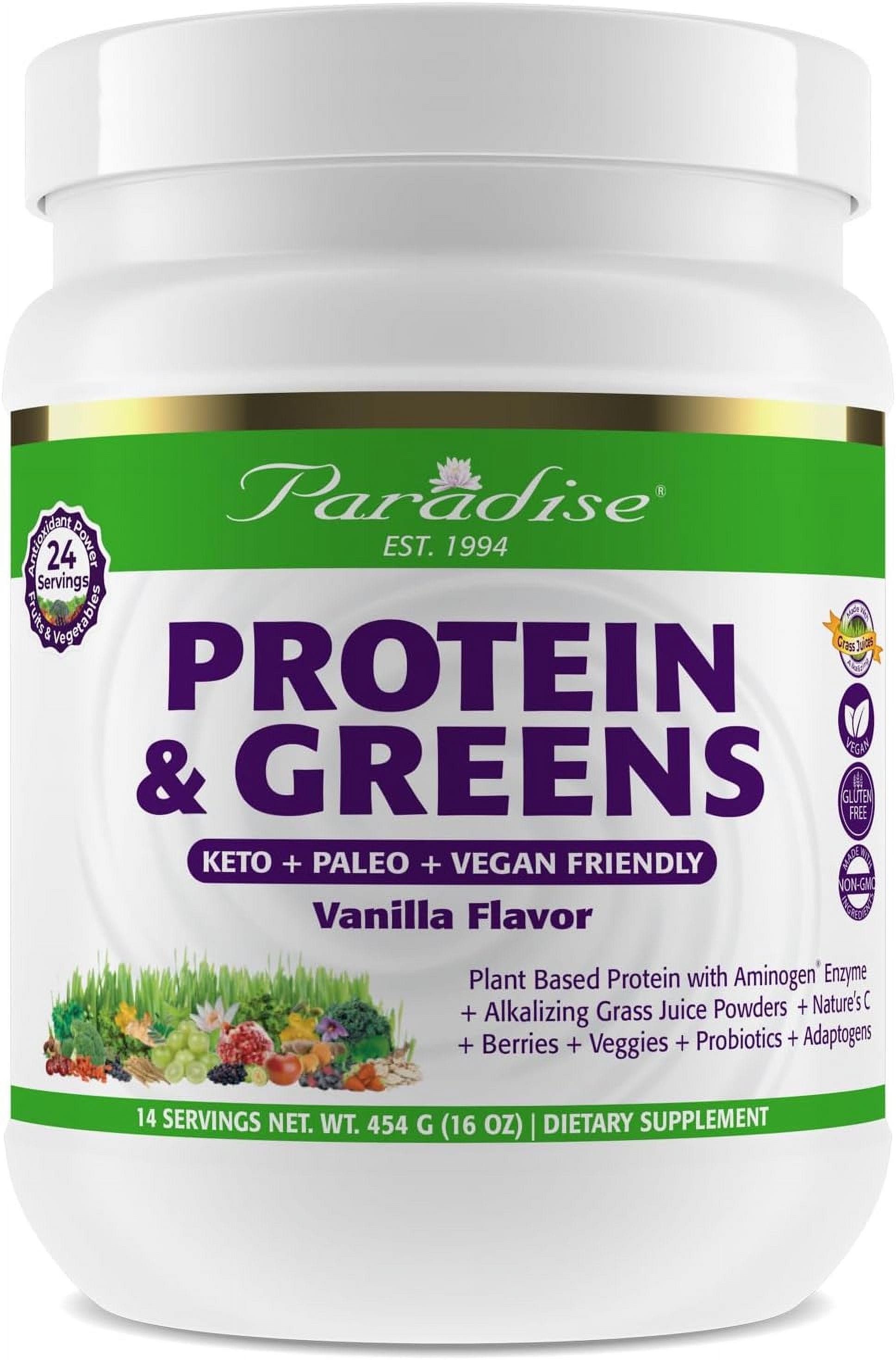 Paradise Herbs, ORAC Energy Proteins & Greens Powder, Antioxidant Power