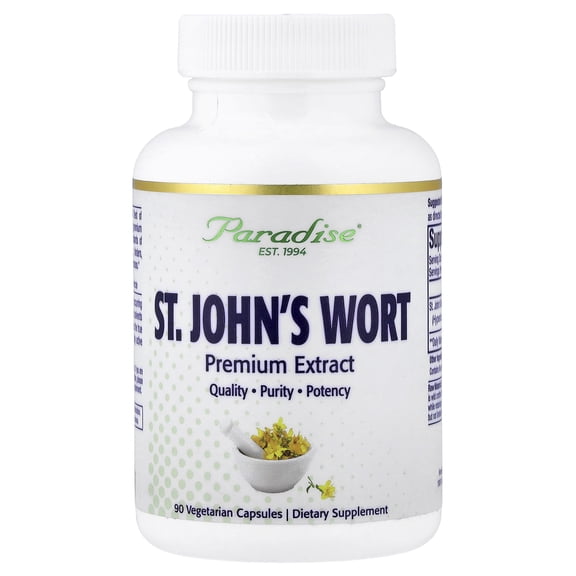 Paradise Herbs St. John's Wort, 90 Vegetarian Capsules (300 mg per Capsule)
