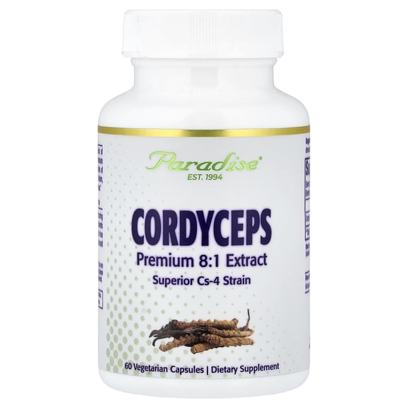 Paradise Herbs Cordyceps Extract, 60 Vegetarian Capsules (400 mg per Capsule)