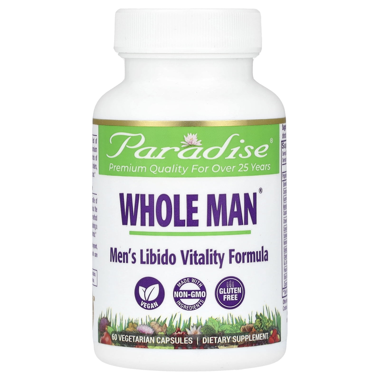 Paradise Herbs Whole Man, Men's Libido Vitality Formula, 60