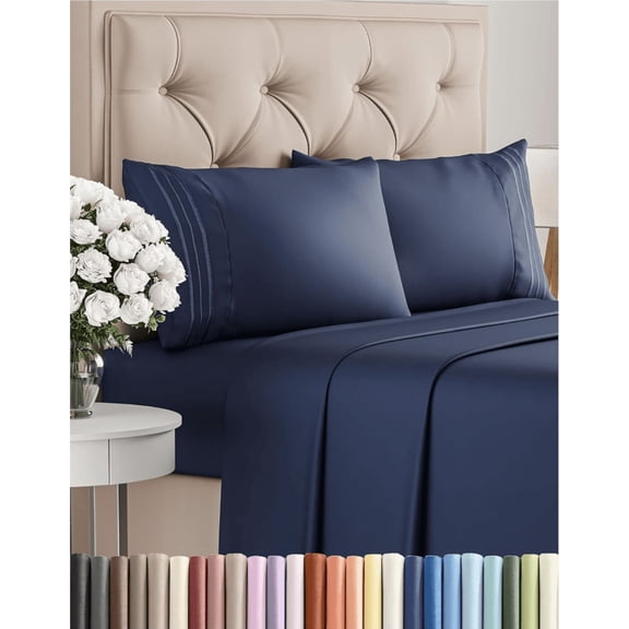 Paradise Home Fashion King Solid Print Bed Sheets Set for All Ages, Fitted, Soft Microfiber