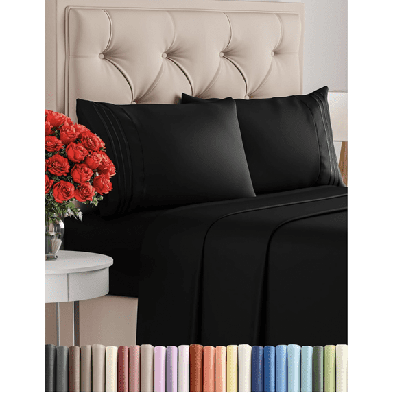 Paradise Home Fashion Solid Print King Bed Sheet Set for All Ages, Fitted, Soft Brushed