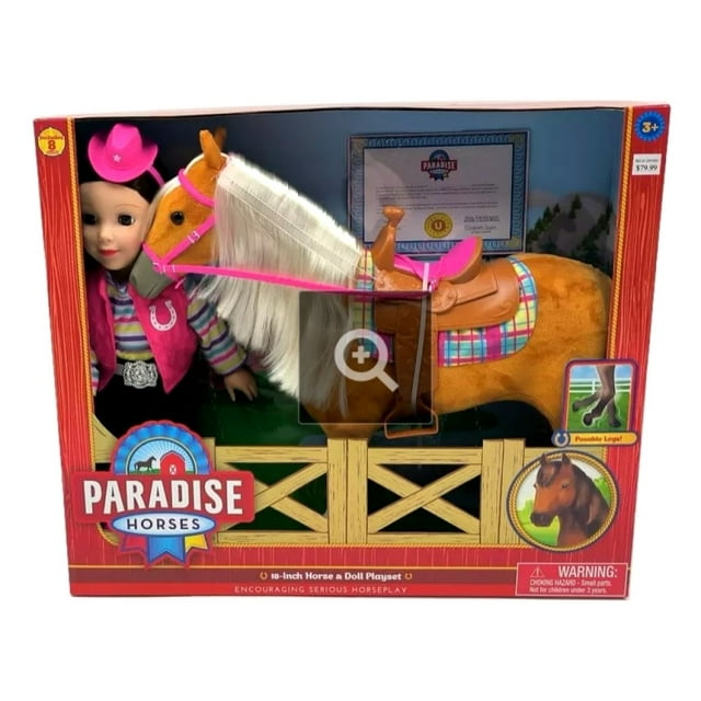 Paradise Horses TSC2739 18-inch Horse and Doll Playset for Girls Ages 3 ...