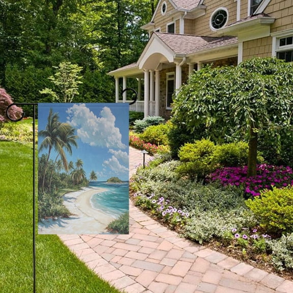 Paradise Island Garden Flag Double Sided 12 x 18 Inch Outside Yard Decoration Outdoor Flag