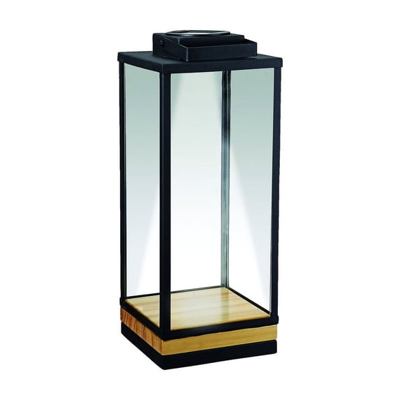 Paradise Lighting GL39951 LED Solar Lantern, Glass/Metal, Black ...