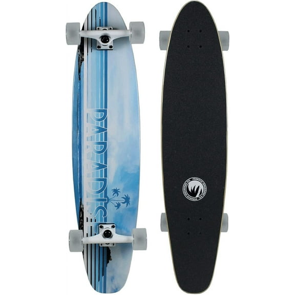 Paradise Longboard Kicktail Complete Cruiser Skateboard, Beachfront 2.0, 9" x 40"