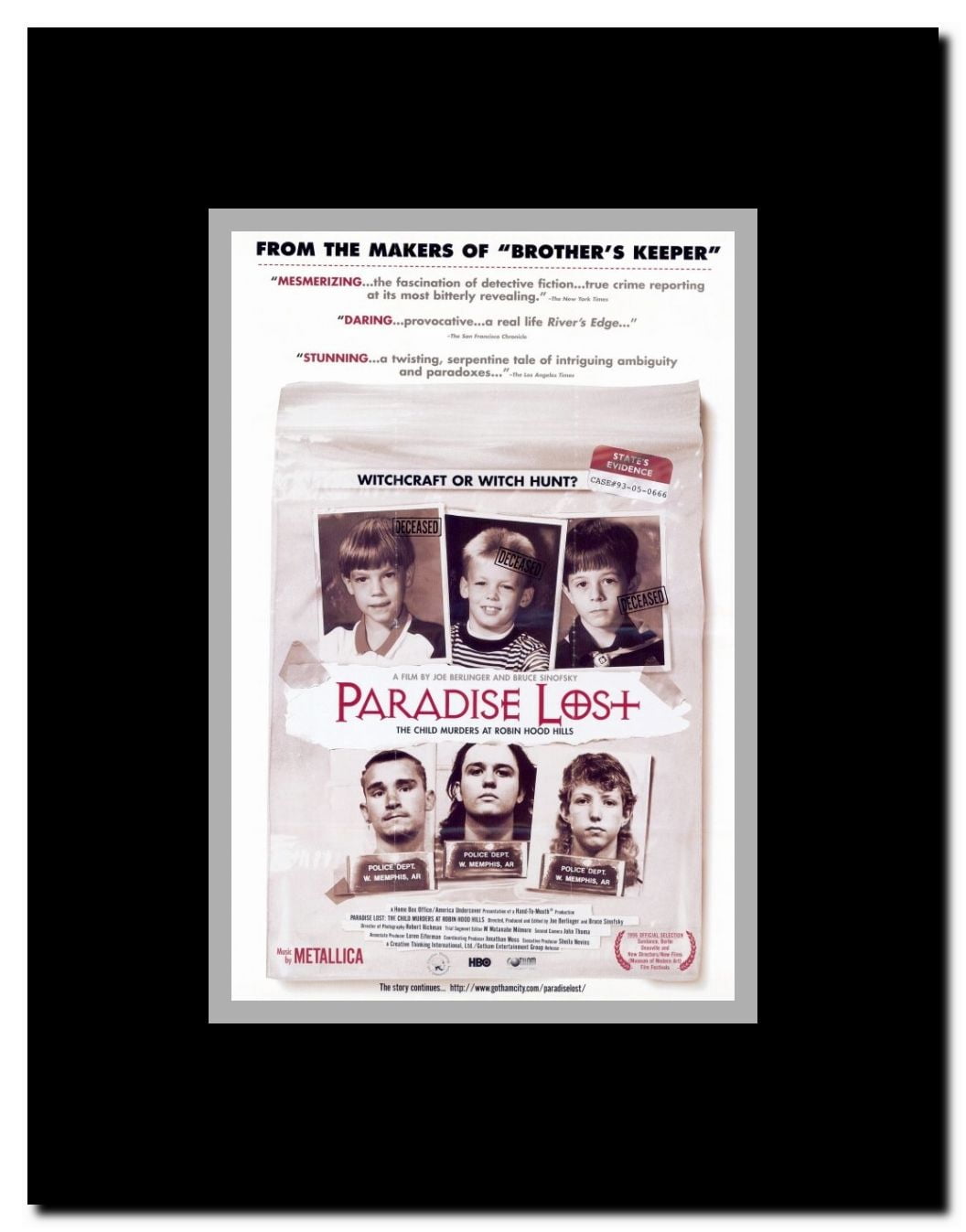 Paradise Lost: The Child Murders at Robin Hood Hills Framed Movie Poster