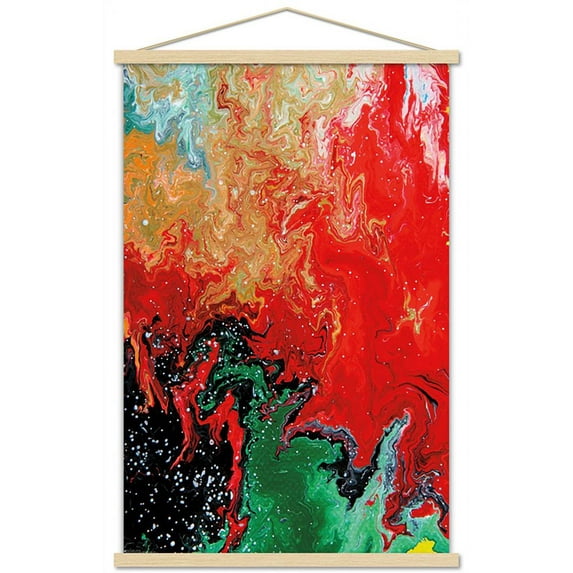 Paradise - Marble Wall Poster with Wooden Magnetic Frame, 22.375" x 34"