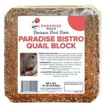 Paradise Mills Quail Bird Food Block, 15 lb, Each,  New, Formulated for All Birds