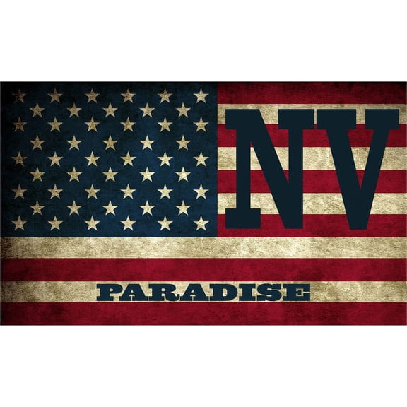 Paradise NV Nevada Clark County Vintage US Flag Decal Bumper Sticker 3M Vinyl 3" x 5"