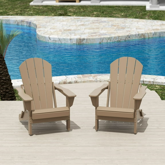 Paradise Outdoor Folding Poly Adirondack Chair (Set of 2)