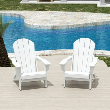 Paradise Outdoor Folding Poly Adirondack Chair (Set of 2)