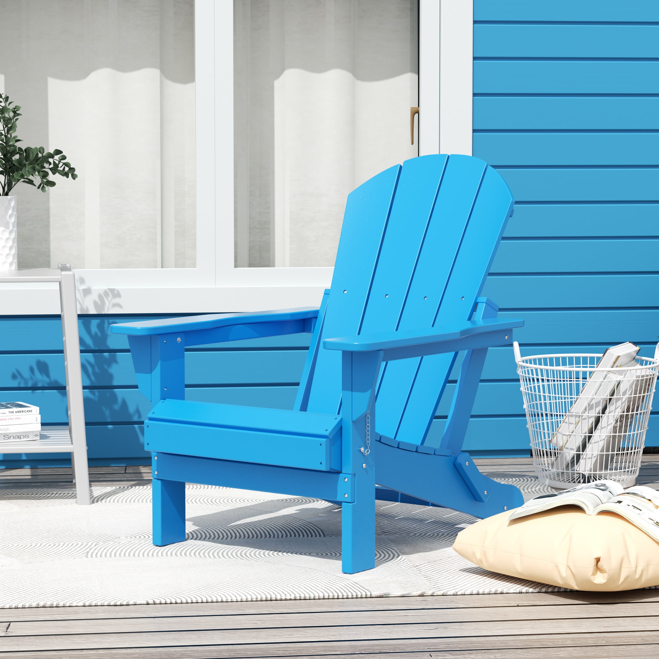 Paradise Pacific Blue Adirondack Style Outdoor Lounge Chair