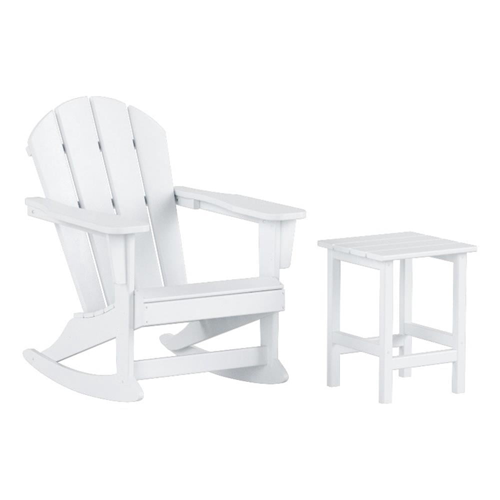 Paradise Outdoor Patio Rocking Chair with Square Side Table Set ...