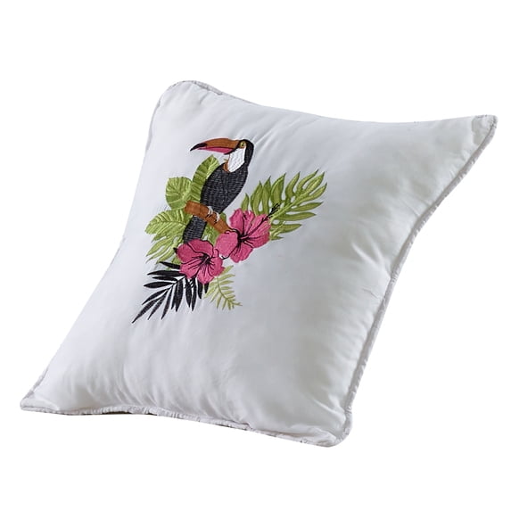 Paradise Palm Pillow Tucan