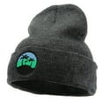 thumbnail image 1 of Paradise Palm Trees Embroidered 12 Inch Long Knitted Beanie - Heather Charcoal OSFM, 1 of 5