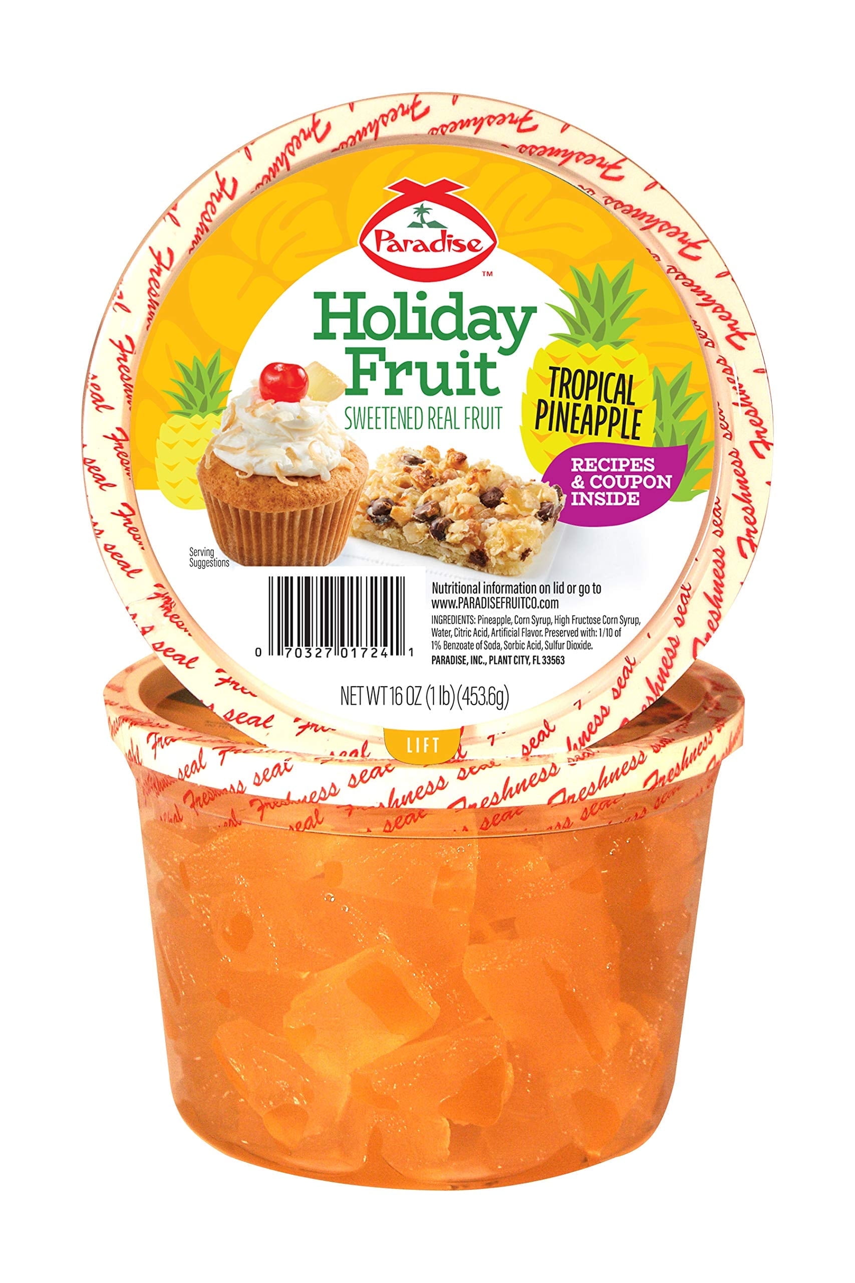Paradise, Candied Pineapple Wedges, 16 Ounce Natural Color