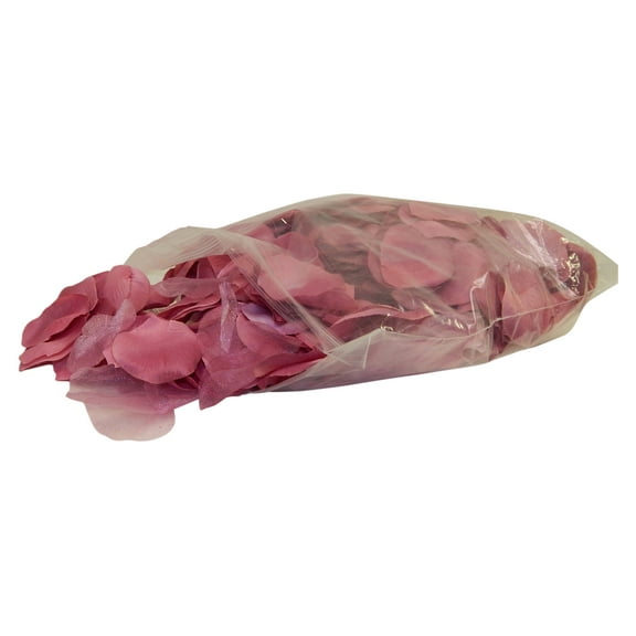 Paradise Pink Rose Petals Polysilk Faux Fake Flower 400 Opaque & 100 Sheer 2.25in Petals per Bag for Craft Table Engagement Ceremony Wedding Aisle Floral Romantic Decor (Mauve, Set of 4 Bags)