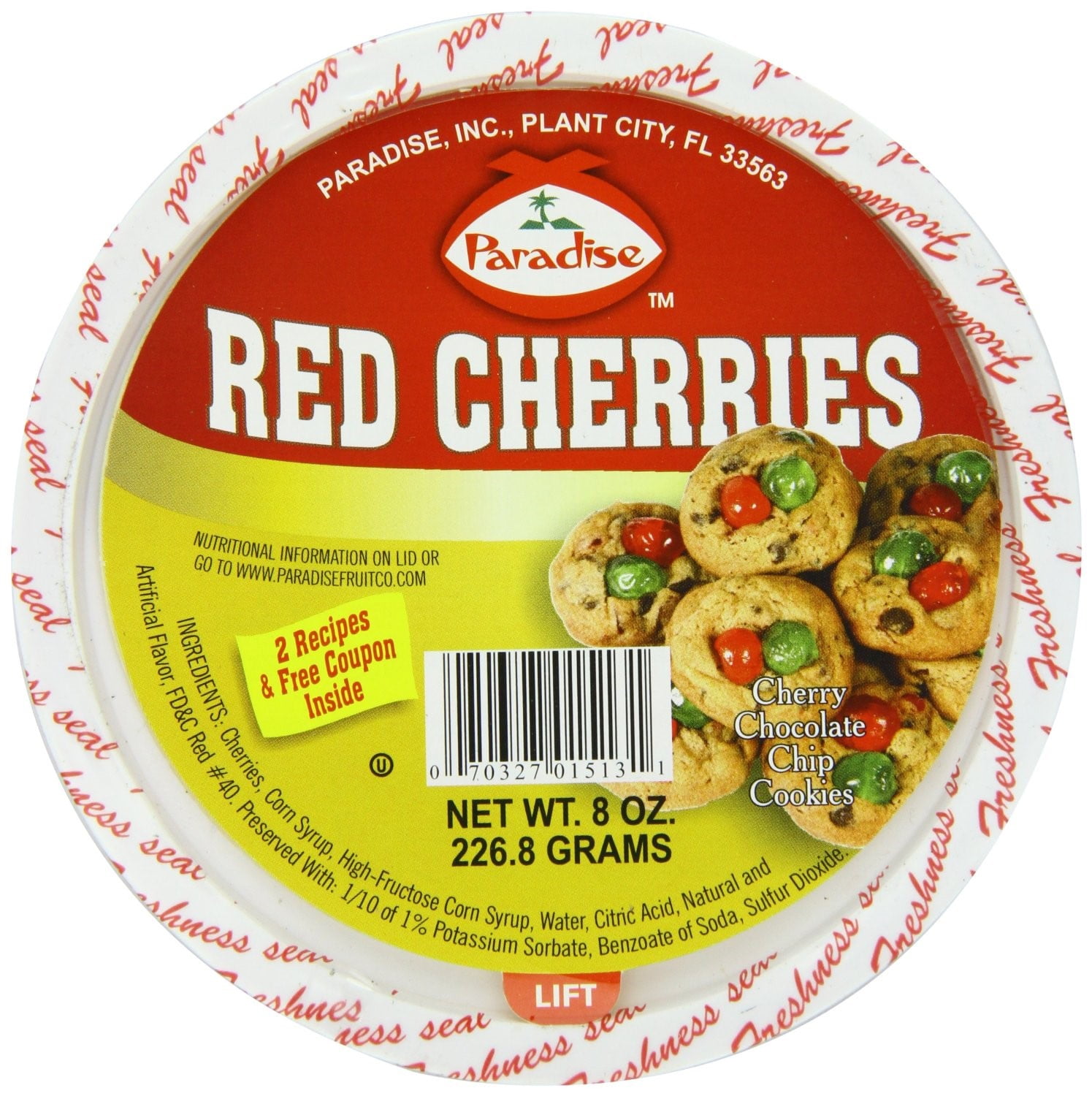 Paradise Gluten-Free Red Cherries, Vibrant Color & Rich Sweetness