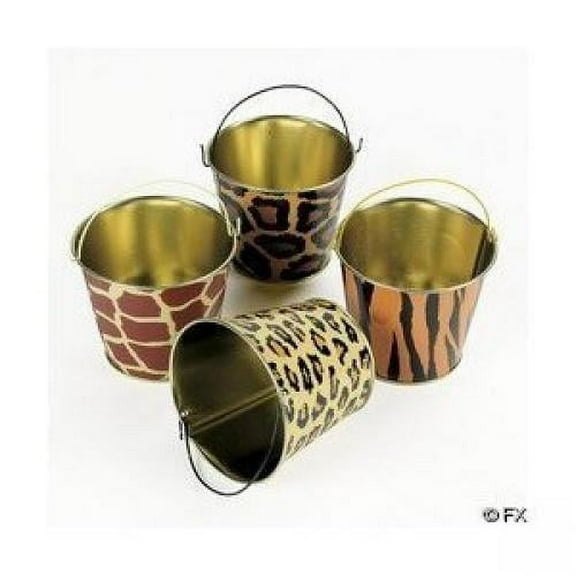 Paradise Safari Tin Pails (Dz) - Party Supplies - 12 Pieces