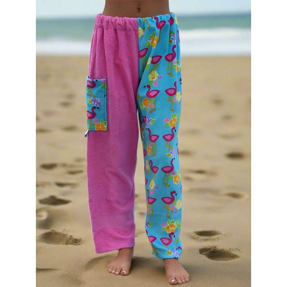 Paradise Towelwear Co. Towel Pants for Swimmers  - Cotton Terry Towel Pants - Beach Coverup - Resort Wear - Swim wear